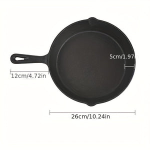 Planet Gates 1pc Cast Iron Skillet, Frying Pan With Drip-Spouts, Pre-seasoned Oven Safe Cookware, Camping Indoor And Outdoor Cooking, Grill Safe, Kitchenware, Kitchen Supplies, Kitchen Items