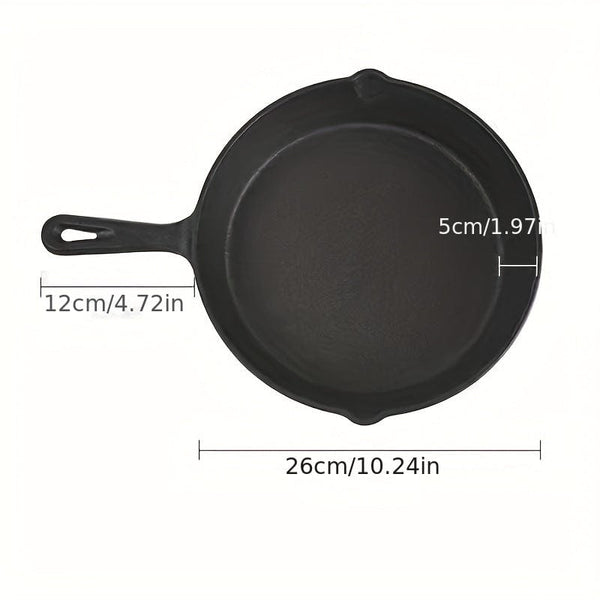 Planet Gates 1pc Cast Iron Skillet, Frying Pan With Drip-Spouts, Pre-seasoned Oven Safe Cookware, Camping Indoor And Outdoor Cooking, Grill Safe, Kitchenware, Kitchen Supplies, Kitchen Items