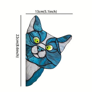 Planet Gates 1pc Cat Peeking Glass Window Sticker, Self-adhesive Thickened Waterproof And Moisture-proof Window Film For Glass, Ceramic Tiles Home Decor