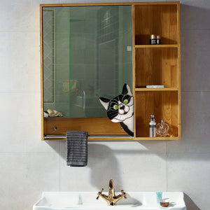 Planet Gates 1pc Cat Peeking Glass Window Sticker, Self-adhesive Thickened Waterproof And Moisture-proof Window Film For Glass, Ceramic Tiles Home Decor