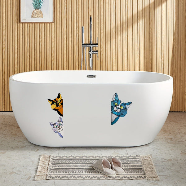 Planet Gates 1pc Cat Peeking Glass Window Sticker, Self-adhesive Thickened Waterproof And Moisture-proof Window Film For Glass, Ceramic Tiles Home Decor