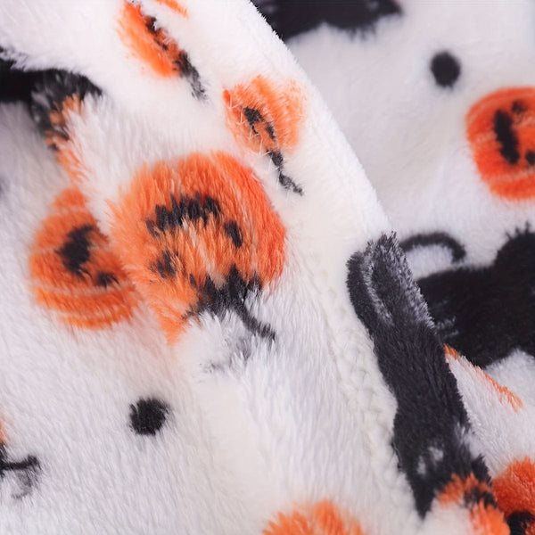 Planet Gates 1pc Cat Pumpkin Print Blanket, Soft Warm Throw Blanket Nap Blanket For Couch Sofa Office Bed Camping Travelling, Gift For Halloween Decor
