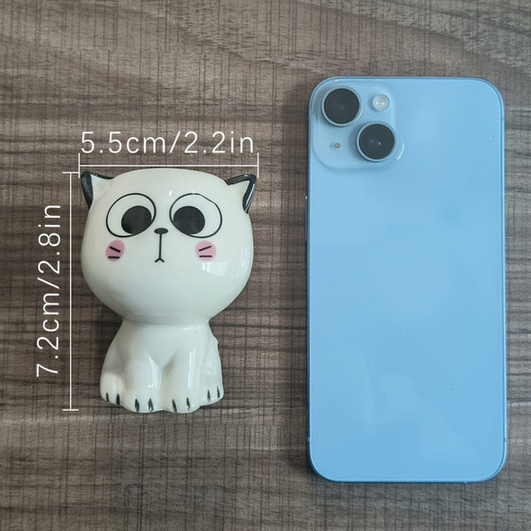 Planet Gates 1pc, Ceramic Flower Pot Mini Cat Cartoon Cute Potted Plant Desktop Potted Cat Potted DIY Desk Decoration School Gift