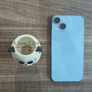 Planet Gates 1pc, Ceramic Flower Pot Mini Cat Cartoon Cute Potted Plant Desktop Potted Cat Potted DIY Desk Decoration School Gift