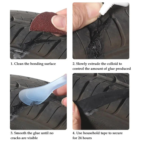 Planet Gates 1pc / China Tire Repair Glue Liquid Strong Rubber Glues Black Rubber Wear-resistant Non-corrosive Adhesive Instant Strong Bond For Leather