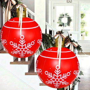 Planet Gates 1pc Christmas Snowflake Inflatable Ball, 60.96cm PVC Inflatable Christmas Decorative Ball For Outdoor Garden Lawn Patio Yard Art Decor