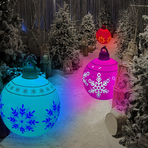 Planet Gates 1pc Christmas Snowflake Inflatable Ball, 60.96cm PVC Inflatable Christmas Decorative Ball For Outdoor Garden Lawn Patio Yard Art Decor