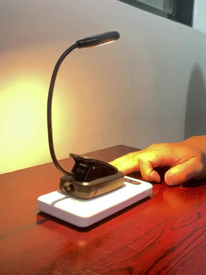 Planet Gates 1pc Clip On Book Light, Battery Powered Flexible Hose Table Lamp, Desktop Small Reading Lamp, Portable Small Night Light For Room Decor