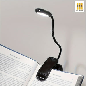 Planet Gates 1pc Clip On Book Light, Battery Powered Flexible Hose Table Lamp, Desktop Small Reading Lamp, Portable Small Night Light For Room Decor