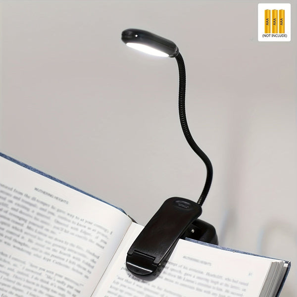 Planet Gates 1pc Clip On Book Light, Battery Powered Flexible Hose Table Lamp, Desktop Small Reading Lamp, Portable Small Night Light For Room Decor