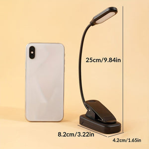 Planet Gates 1pc Clip On Book Light, Battery Powered Flexible Hose Table Lamp, Desktop Small Reading Lamp, Portable Small Night Light For Room Decor