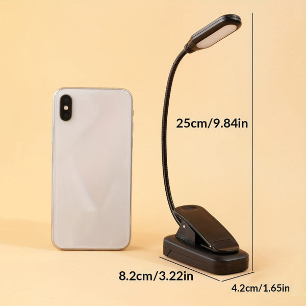 Planet Gates 1pc Clip On Book Light, Battery Powered Flexible Hose Table Lamp, Desktop Small Reading Lamp, Portable Small Night Light For Room Decor