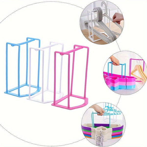 Planet Gates 1pc Clothes Hanger Organizer, Plastic Storage Hanger Bracket Rack, Idle Hanger Stacking Rack Storage Rack, Portable Hanger Stacker, Space Saving