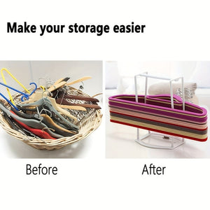 Planet Gates 1pc Clothes Hanger Organizer, Plastic Storage Hanger Bracket Rack, Idle Hanger Stacking Rack Storage Rack, Portable Hanger Stacker, Space Saving
