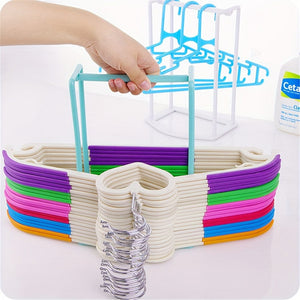 Planet Gates 1pc Clothes Hanger Organizer, Plastic Storage Hanger Bracket Rack, Idle Hanger Stacking Rack Storage Rack, Portable Hanger Stacker, Space Saving