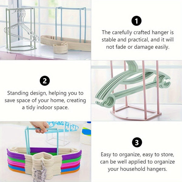 Planet Gates 1pc Clothes Hanger Organizer, Plastic Storage Hanger Bracket Rack, Idle Hanger Stacking Rack Storage Rack, Portable Hanger Stacker, Space Saving