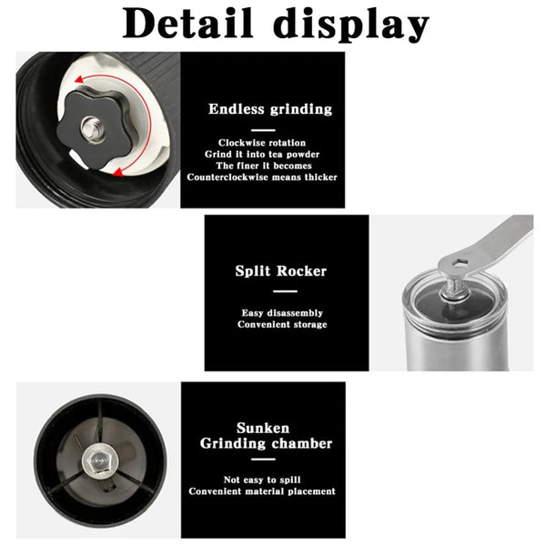 Planet Gates 1pc / CN Mini Manual Coffee Grinder Portable Mill Pepper Grinder Ceramic Core Removable Washable for Outdoor Italian Coffee Machine