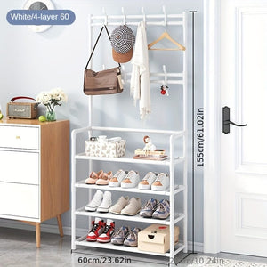 Planet Gates 1pc, Coat Rack, Shoe Rack For Entryway, Shoe Organizer For Entryway Bench Hall Tree With Hooks For Bedroom, Rack Coat Combo, Hallway Shelf For Storage Shoes, Clothes, Coat, Hat, Bag, Umbrella, Home Accessories