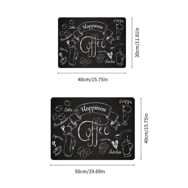 Planet Gates 1pc Coffee Printed Dish Drying Mat, Soft Rubber Draining Pad, Non-Slip Super Absorbent Wear-resistant Coffee Machine Mat, Placemat For Countertop Dining Patio Table Decorations, Home Kitchen Supplies
