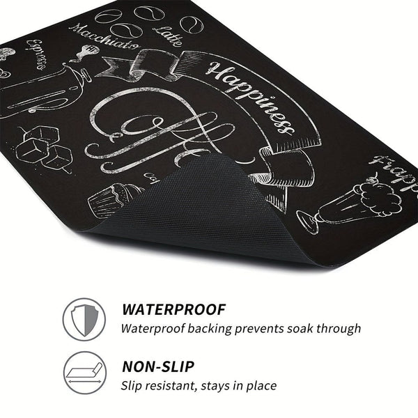 Planet Gates 1pc Coffee Printed Dish Drying Mat, Soft Rubber Draining Pad, Non-Slip Super Absorbent Wear-resistant Coffee Machine Mat, Placemat For Countertop Dining Patio Table Decorations, Home Kitchen Supplies