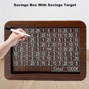 Planet Gates 1pc Counter Wooden Bank, Home Counter Wooden Storage Box, Money Saving Box Coin Bank, Decorative Display Case Piggy Bank, Home Library Decor, Money Storage Box For Adults And Kids