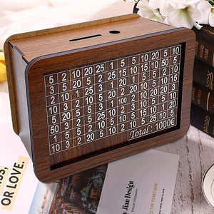 Planet Gates 1pc Counter Wooden Bank, Home Counter Wooden Storage Box, Money Saving Box Coin Bank, Decorative Display Case Piggy Bank, Home Library Decor, Money Storage Box For Adults And Kids