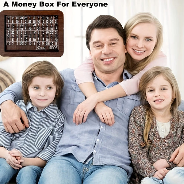 Planet Gates 1pc Counter Wooden Bank, Home Counter Wooden Storage Box, Money Saving Box Coin Bank, Decorative Display Case Piggy Bank, Home Library Decor, Money Storage Box For Adults And Kids