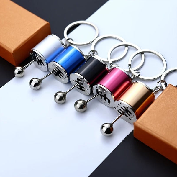 Planet Gates 1pc Creative Car Gear Box Keychain, Six-Speed Manual Shift Gear Key Chain Car Refitting Metal Pendant Car Key Ring