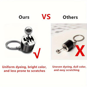 Planet Gates 1pc Creative Car Gear Box Keychain, Six-Speed Manual Shift Gear Key Chain Car Refitting Metal Pendant Car Key Ring