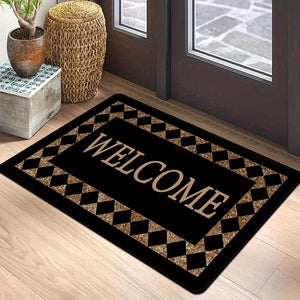 Planet Gates 1pc Creative Plaid Print Doormat, Chic Monogram Pattern Throw Carpet, Non-Slip Stain-resistant Foyer Pad, Rug For Laundry Room Entryway Homecoming Gift Home Room Supplies Spring Decor High Traffic Area