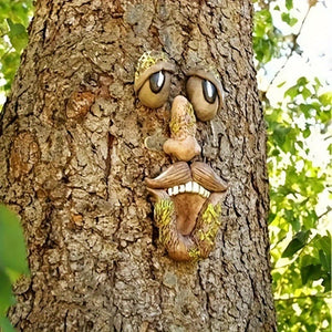 Planet Gates 1pc, Creative Tree Face Pendant For Outdoor Garden Decoration