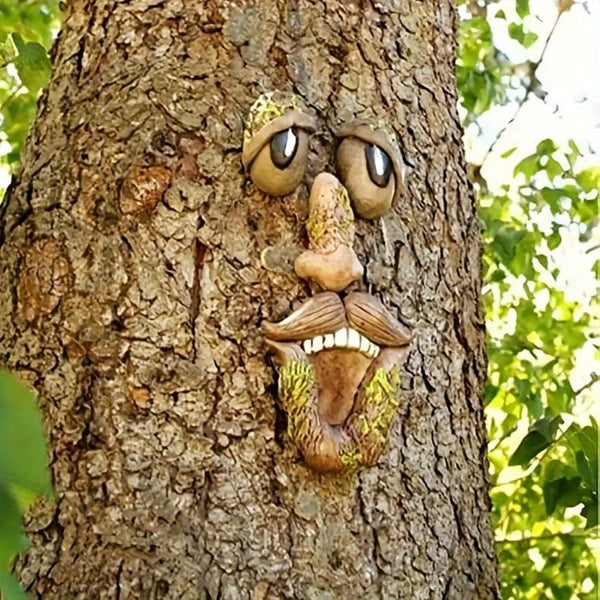 Planet Gates 1pc, Creative Tree Face Pendant For Outdoor Garden Decoration