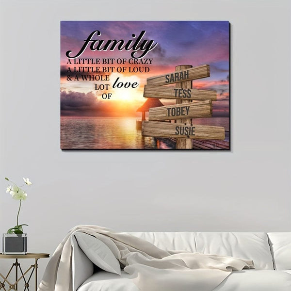 Planet Gates 1pc Custom Name Cross Street Sign Poster, Personalized Wall Art Family Canvas Poster For Home Decor, Canvas Prints For Living Room Bedroom Kitchen Office Decor, Perfect Gift And Decoration, Frameless Christmas Gift