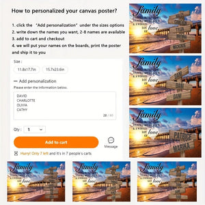 Planet Gates 1pc Custom Name Cross Street Sign Poster, Personalized Wall Art Family Canvas Poster For Home Decor, Canvas Prints For Living Room Bedroom Kitchen Office Decor, Perfect Gift And Decoration, Frameless Christmas Gift