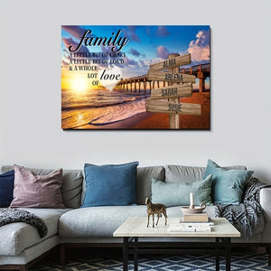 Planet Gates 1pc Custom Name Cross Street Sign Poster, Personalized Wall Art Family Canvas Poster For Home Decor, Canvas Prints For Living Room Bedroom Kitchen Office Decor, Perfect Gift And Decoration, Frameless Christmas Gift