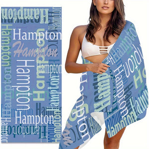 Planet Gates 1pc Customize Beach Towel, Absorbent Beach Towel, Large Summer Beach Blanket, Gift For Beach Pool Party, Beach Essentials