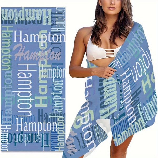 Planet Gates 1pc Customize Beach Towel, Absorbent Beach Towel, Large Summer Beach Blanket, Gift For Beach Pool Party, Beach Essentials