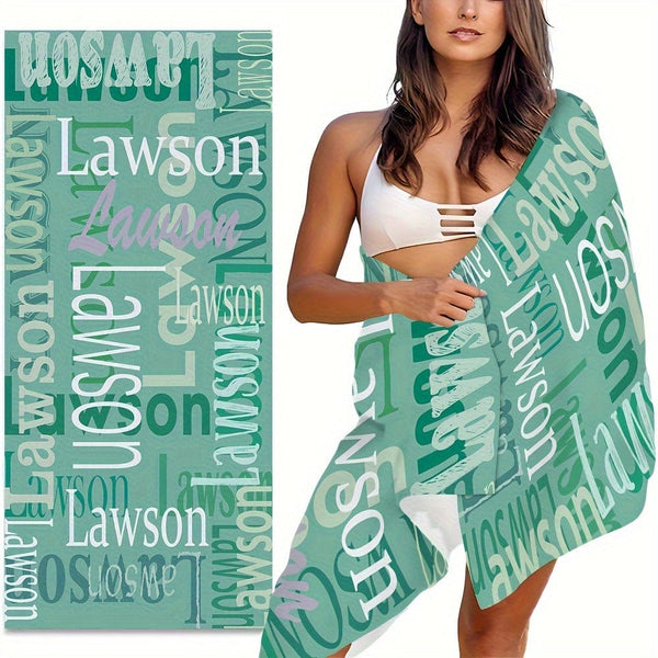 Planet Gates 1pc Customize Beach Towel, Absorbent Beach Towel, Large Summer Beach Blanket, Gift For Beach Pool Party, Beach Essentials