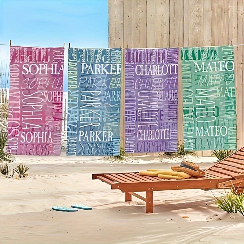 Planet Gates 1pc Customize Beach Towel, Absorbent Beach Towel, Large Summer Beach Blanket, Gift For Beach Pool Party, Beach Essentials