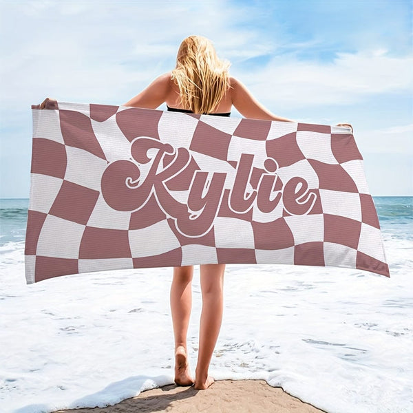 Planet Gates 1pc Customized Beach Towel, Absorbent Beach Towel, Large Summer Beach Blanket, Gift For Beach Pool Party, Beach Essentials