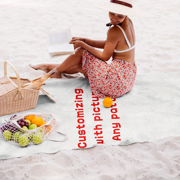 Planet Gates 1pc Customized Beach Towel, Personalized Beach Blanket, Super Absorbent & Quick-drying Swimming Towel, Suitable For Beach Swimming Outdoor Camping Travel, Ideal Beach Essentials