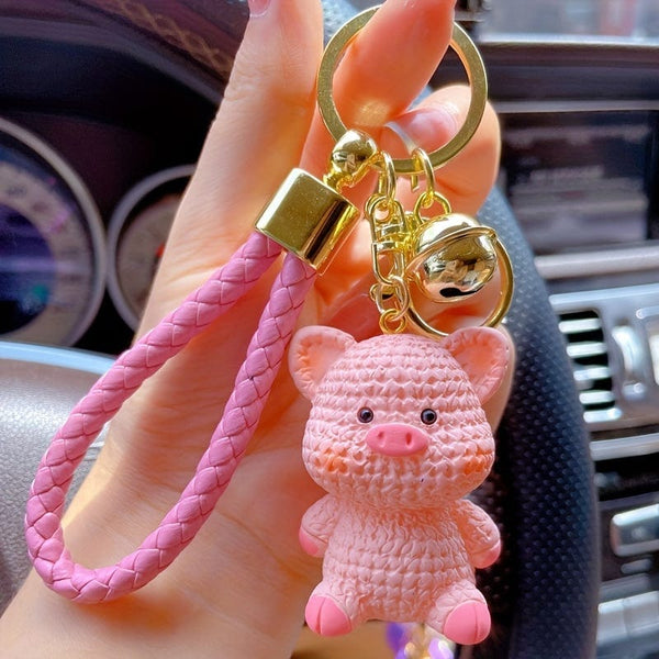 Planet Gates 1pc Cute Cartoon Animal Keychain Resin Anime Bunny, Pig Dinosaur Keyring Pendant, Bag Charm, Car Keychain, Car Accessories, Gifts