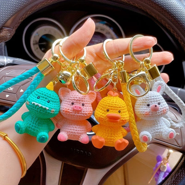 Planet Gates 1pc Cute Cartoon Animal Keychain Resin Anime Bunny, Pig Dinosaur Keyring Pendant, Bag Charm, Car Keychain, Car Accessories, Gifts