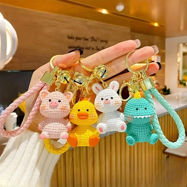 Planet Gates 1pc Cute Cartoon Animal Keychain Resin Anime Bunny, Pig Dinosaur Keyring Pendant, Bag Charm, Car Keychain, Car Accessories, Gifts