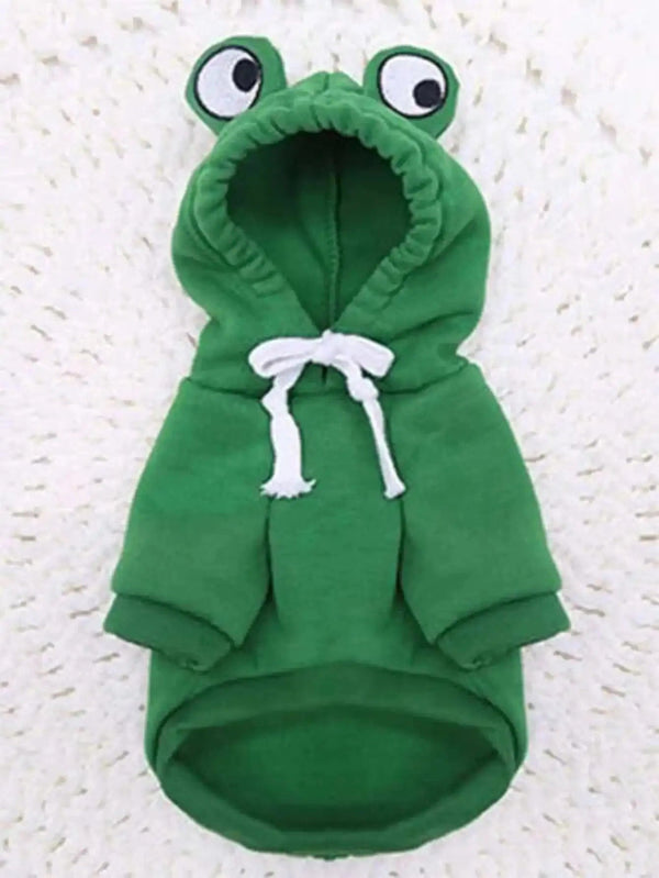 Planet Gates 1PC Cute Frog Pet Sweater for Small and Medium Dogs - Green Dog Hoodie with Fun Design - Keep Your Pup Cozy and Stylish