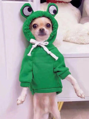 Planet Gates 1PC Cute Frog Pet Sweater for Small and Medium Dogs - Green Dog Hoodie with Fun Design - Keep Your Pup Cozy and Stylish