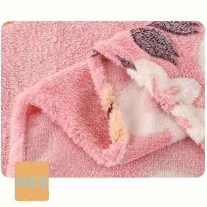 Planet Gates 1pc Cute Pink Floral Print Flannel Blanket, Air-conditioning Blanket, Nap Blanket, Soft And Comfortable Blanket, Office Camping Travel Home Decoration Blanket, Shawl Blanket Skin-frinedly Casual Sofa Blanket, Multi