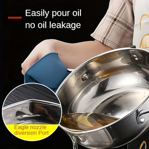 Planet Gates 1pc Deep Fryer, Frying Pan With Lid, Stainless Steel Fryer With Temperature Control And Oil Drop Filter Rack, Suitable For Kitchen French Fries, Chicken And More, Gas Stove Electromagnetic Stove Universal, Kitchen Cookware