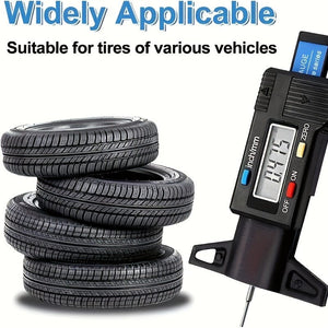 Planet Gates 1pc Digital Depth Gauge Caliper Tread Depth Gauge LCD Tire Tread Gauge For Car Tire 0-25mm Measuring Tool Caliper Repair Tools