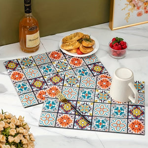 Planet Gates 1pc, Dish Drying Pad, Coffee Machine Absorbent Mat, Kitchen Countertop Absorbent Pad, Washstand Drain Mat, Soft Diatom Mud Faucet Absorbent Mat, Toilet Washstand Cup Mat, Kitchen Accessories, Bathroom Accessories